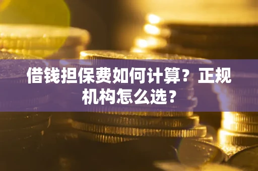 济南借钱担保费如何计算？正规机构怎么选？