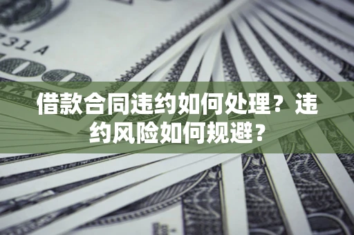 济南借款合同违约如何处理？违约风险如何规避？